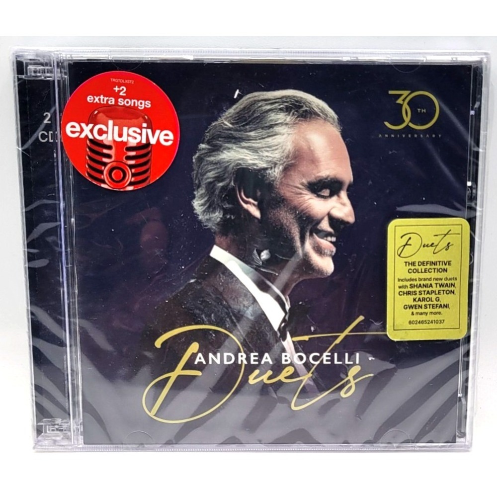 Andrea Bocelli Duets CD 30th Anniversary issue w/2 Bonus Tracks FACTORY SEALED